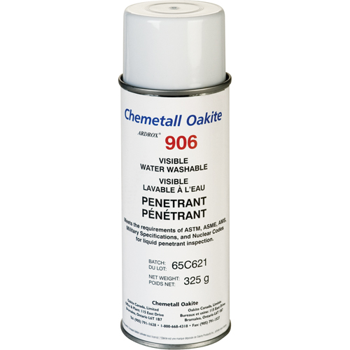 906 Water Washable Visible Penetrants, Aerosol Can We Share Industrial Supply