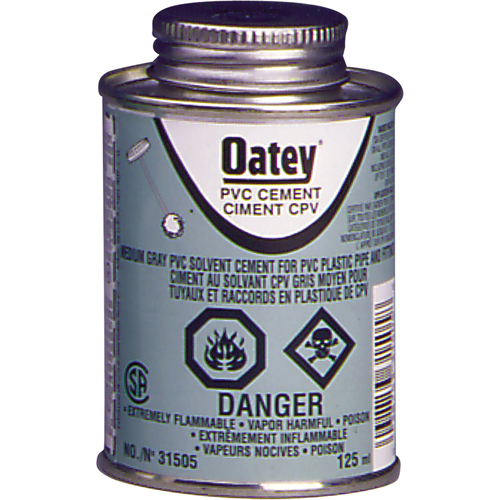Ciment de PVC d'usage moyen, 473 ml, Canette &agrave; dessus brosse, Gris We Share Industrial Supply