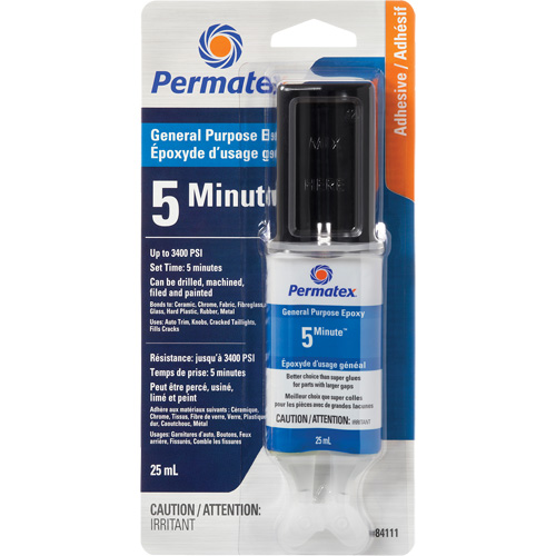 PermaPoxy 5 Minute General Purpose Epoxy, 29.5 ml, Epoxy, Two-Part, Clear We Share Industrial Supply