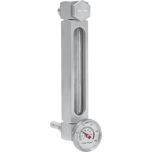 Indicateur de niveau &agrave; liquide en Aluminium, Filet&eacute;, 9" lo, 205°F (96,11° C) We Share Industrial Supply