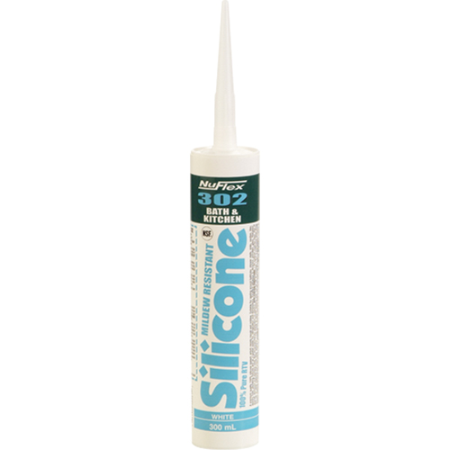 Scellant de silicone pour salle de bain et cuisine NuFlex 302 , 300 ml, Cartouche, Transparent We Share Industrial Supply