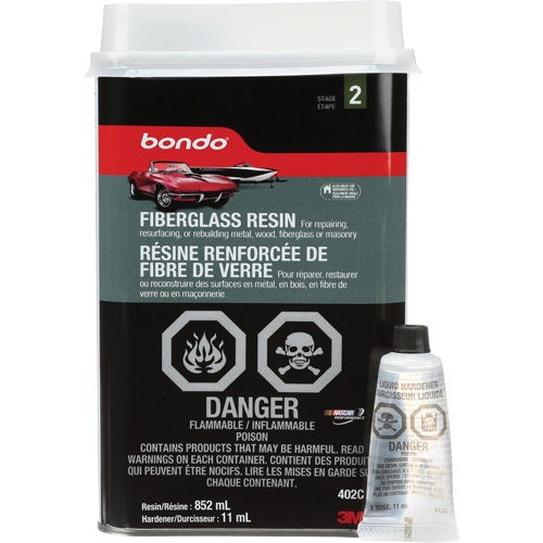 R&eacute;sine de fibre de verre Bondo, Deux composants, 852 ml, Bouteille, Blanc cass&eacute; We Share Industrial Supply