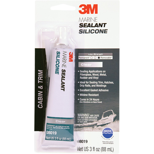 Produit d'&eacute;tanch&eacute;it&eacute; &agrave; base de silicone de calibre marin, 3 oz., Tube, Transparent We Share Industrial Supply