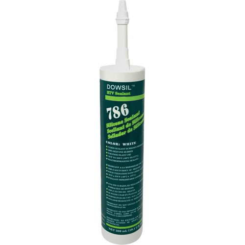 Agent d'&eacute;tanch&eacute;it&eacute; &agrave; base de silicone Dowsil 786, 300 ml, Cartouche, Blanc We Share Industrial Supply