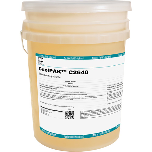 Liquide pour le travail des m&eacute;taux synth&eacute;tique peu mousseux CoolPAK, Seau We Share Industrial Supply