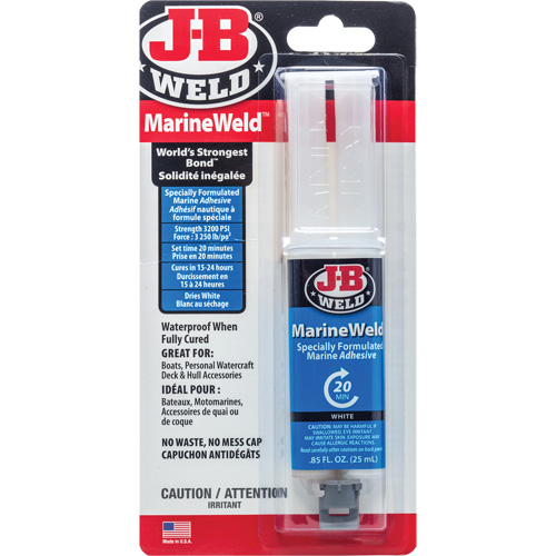 Adh&eacute;sif MarineWeld, 25 ml, Seringue, Deux composants, Blanc We Share Industrial Supply