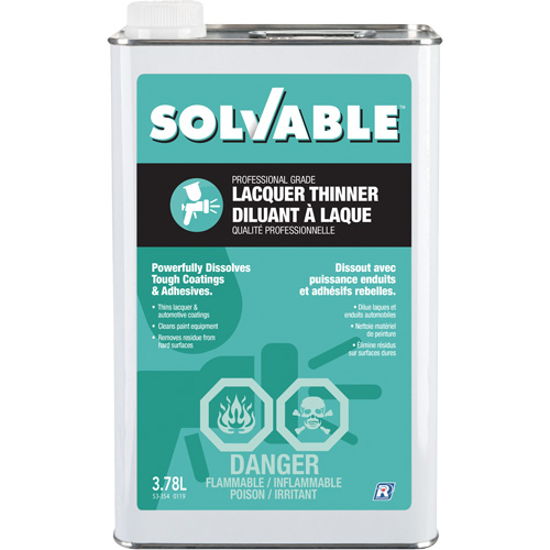 Professional Grade Lacquer Thinner, Rectangular Can, 3.78 L We Share Industrial Supply