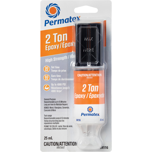 2 Ton Epoxy, 25 ml, Syringe, Two-Part, Clear We Share Industrial Supply
