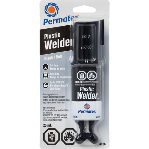 Plastic Welder Epoxy, 25 ml, Syringe, Two-Part, Black We Share Industrial Supply