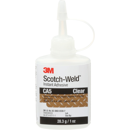 Scotch-Weld Instant Adhesive CA5, Clear, Bottle, 1 oz. We Share Industrial Supply