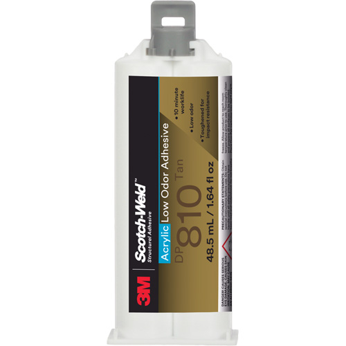Adh&eacute;sif acrylique &agrave; faible odeur Scotch-Weld, Deux composants, Cartouche, 1,64 liq. oz., Blanc cass&eacute; We Share Industrial Supply
