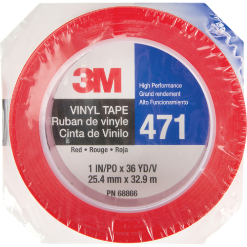 Ruban en vinyle 471, 25,4 mm (1") la x 32,9 m (108') lo, 5,3 mils, Rouge We Share Industrial Supply