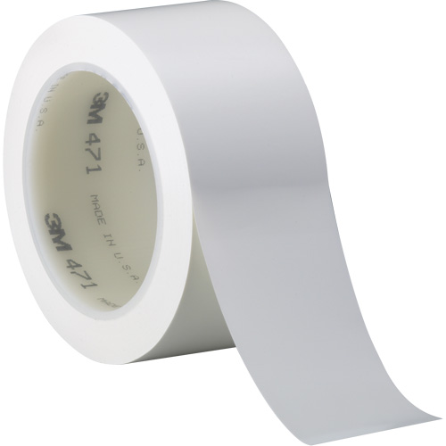 Ruban en vinyle 471, 38 mm (1-1/2") la x 32,9 m (108') lo, 5,2 mils, Blanc We Share Industrial Supply