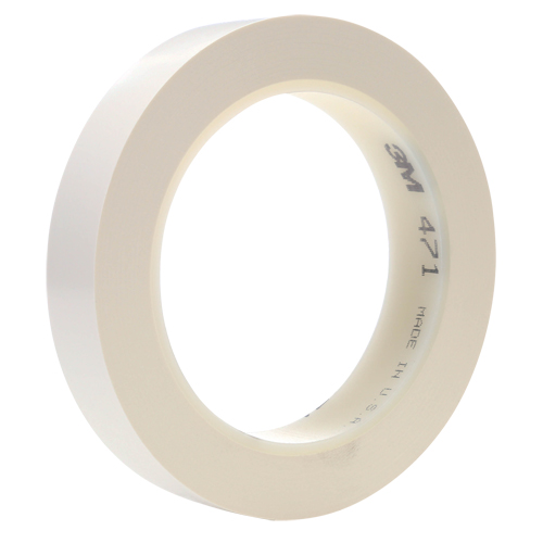 Ruban en vinyle 471, 25,4 mm (1") la x 32,9 m (108') lo, 5,3 mils, Blanc We Share Industrial Supply