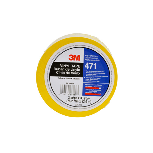 471 Vinyl Tape, 12 mm (1/2") W x 32.9 m (108') L, 5.2 mils, Yellow We Share Industrial Supply