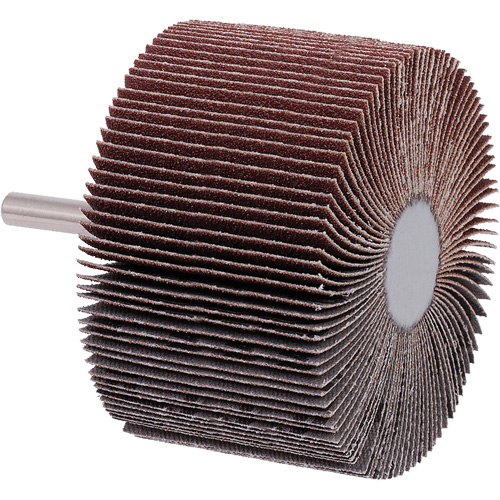 Mounted Flap Wheel, A80 Grit, 3" x 2" x 1/4" We Share Industrial Supply