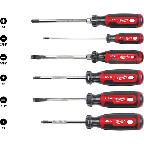 Cushion Grip Screwdriver Set, 6 Pcs. We Share Industrial Supply