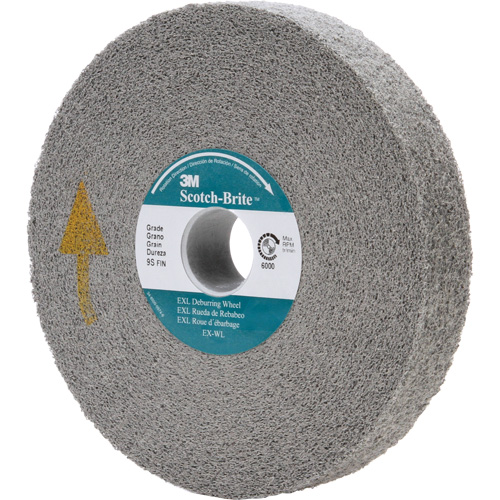 Meule d'&eacute;barbage EXL Scotch-Brite, 6" x 1", Arbre de 1" We Share Industrial Supply