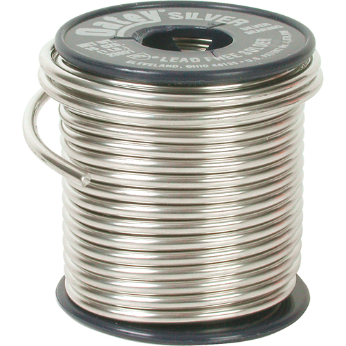 M&eacute;tal d'apport pour plomberie, Sans plomb, 60-100 % d'&eacute;tain 1-5 % de bismuth 1-5 % de cuivre 1-5 % d'argent, &acirc;me Plein, dia. 0,117" We Share Industrial Supply