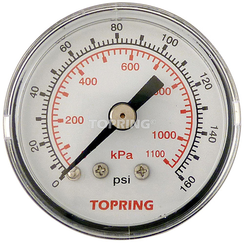 Pressure Gauge, 1-1/2" , 0 - 160 psi, Back Mount, Analogue We Share Industrial Supply