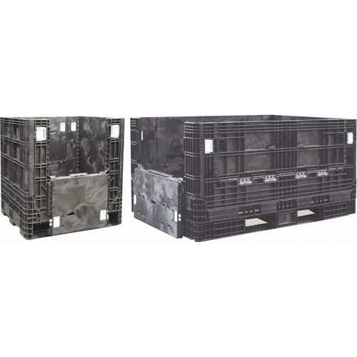 Conteneurs repliables en poly&eacute;thyl&egrave;ne, 48" lo x 40" la x 39" h, Noir We Share Industrial Supply