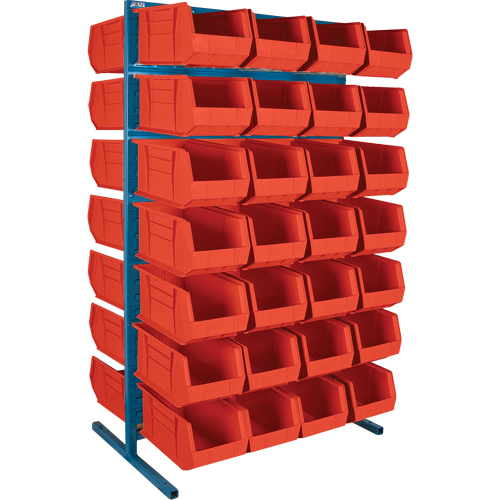 Double-Sided Stationary Bin Rack, 36" W x 24" D x 61" H, 56 Bins We Share Industrial Supply