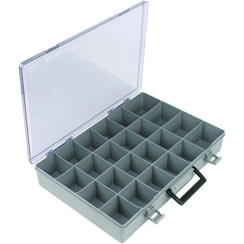 Boîte &agrave; compartiments, Plastique, 24 compartiments, 15-1/2" la x 11-3/4" p, 2-1/2" h, Gris We Share Industrial Supply