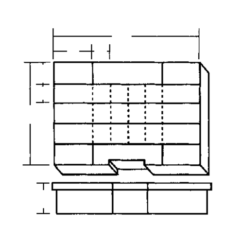 Boîte &agrave; compartiments, Plastique, 24 compartiments, 15-1/2" la x 11-3/4" p, 2-1/2" h, Gris We Share Industrial Supply