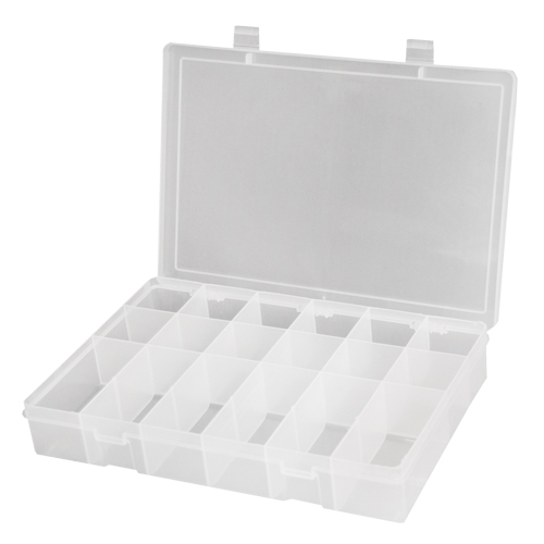 Boîtes &agrave; compartiments compactes en polypropyl&egrave;ne, 11" la x 6-3/4" p x 1-3/4" h, 18 compartiments We Share Industrial Supply