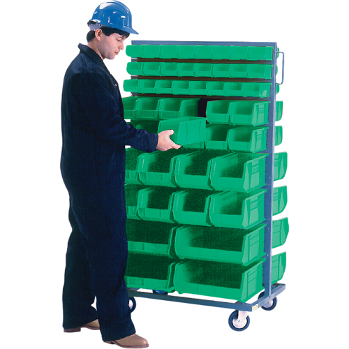 Double-Sided Mobile Bin Rack, Double-sided, 96 bins, 36" W x 24" D x 63" H We Share Industrial Supply
