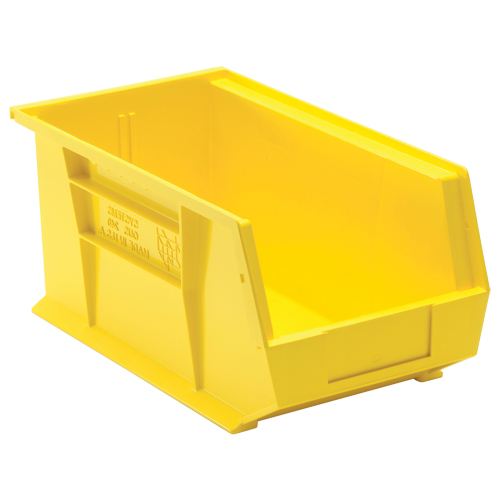 Bacs ultra empilable & suspendable, 8-1/4" la, 7" h x 14-3/4" p, Jaune We Share Industrial Supply