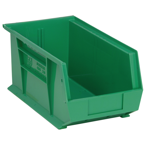 Bacs ultra empilable & suspendable, 8-1/4" la, 7" h x 14-3/4" p, Vert We Share Industrial Supply