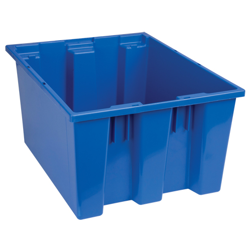Stack & Nest Totes, 10" x 19.5" x 15.5", Blue We Share Industrial Supply