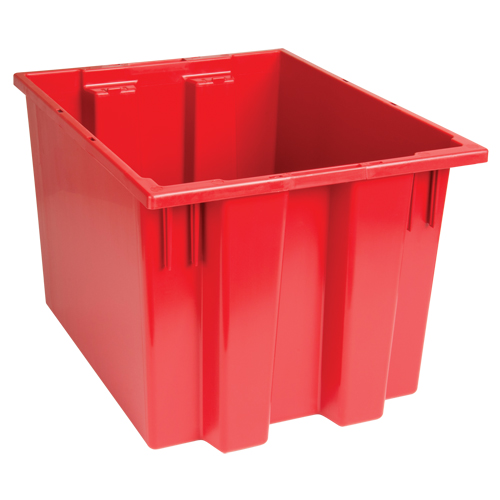 Stack & Nest Totes, 13" x 19.5" x 15.5", Red We Share Industrial Supply