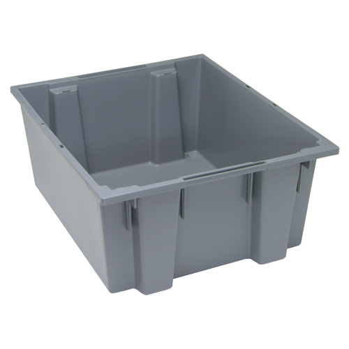 Stack & Nest Totes, 10" x 23.5" x 19.5", Grey We Share Industrial Supply