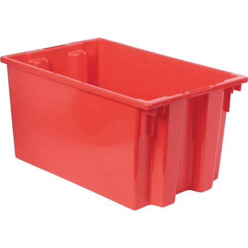 Stack & Nest Totes, 12" x 23.5" x 15.5", Red We Share Industrial Supply