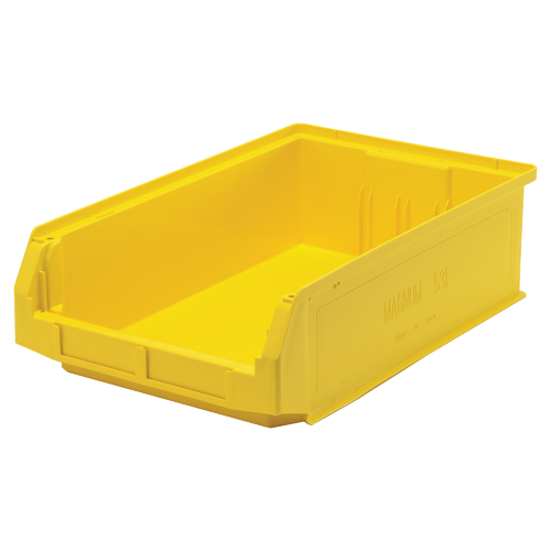 Contenants g&eacute;ants empilables, 12,375" la x 19,75" p x 5,875" h, Jaune We Share Industrial Supply