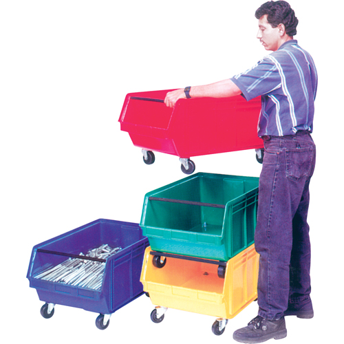 Bac g&eacute;ant empilable et mobile, 11-7/8" ha x 18-3/8" la x 29" p, Capacit&eacute; de 150 lb, Bleu We Share Industrial Supply