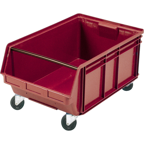 Bac g&eacute;ant empilable et mobile, 11-7/8" ha x 18-3/8" la x 29" p, Capacit&eacute; de 150 lb, Rouge We Share Industrial Supply