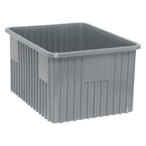Divider Box&reg; Containers, Plastic, 22.5" W x 17.5" D x 12" H, Grey We Share Industrial Supply