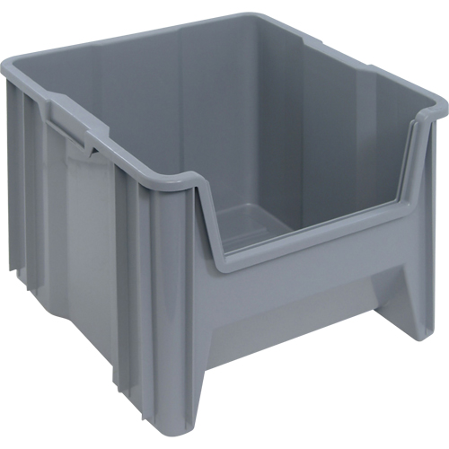 Giant Stacking Containers, 16.5" W x 17.5" D x 12.5" H, Grey We Share Industrial Supply