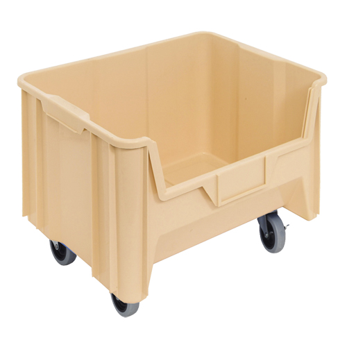 Bac g&eacute;ant mobile empilable, 12-7/16" ha x 19-7/8" la x 15-1/4" p, Capacit&eacute; de 250 lb, Ivoire We Share Industrial Supply