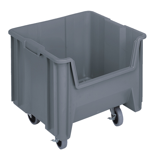 Bac g&eacute;ant mobile empilable, 12-1/2" ha x 16-1/2" la x 17-1/2" p, Capacit&eacute; de 250 lb, Gris We Share Industrial Supply