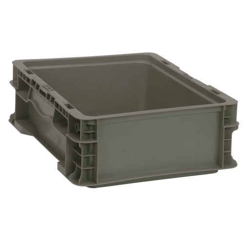 Contenant pliable et empilable, 15" la x 12" p x 5" h, Gris We Share Industrial Supply