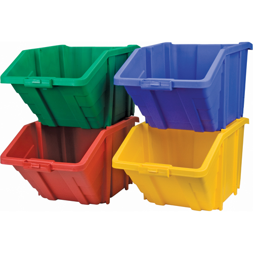 Jumbo Plastic Bin, 15-1/2" W x 13" H x 25" D, Red, 200 lbs. Capacity We Share Industrial Supply