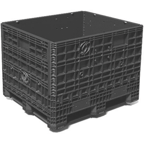 Medium-Duty Collapsible Bulkpak Containers, 48" L x 40" W x 34" H, Black We Share Industrial Supply