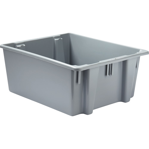 Stack & Nest Palletote Box, 10" x 19.5" x 23.5", Grey We Share Industrial Supply