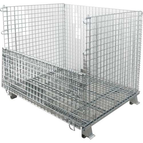 Conteneur repliable en m&eacute;tal grillag&eacute;, 40" la x 48" p x 42" h, Capacit&eacute; de 4000 lb We Share Industrial Supply
