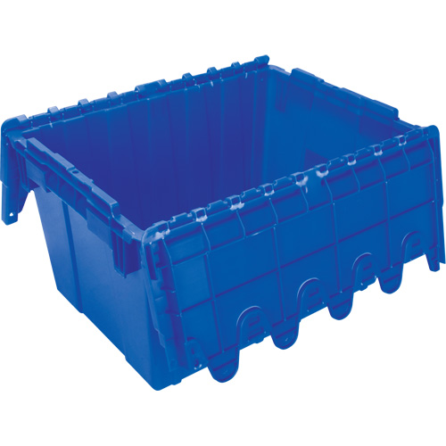Flip Top Plastic Distribution Container, 21.65" x 15.5" x 12.5", Blue We Share Industrial Supply