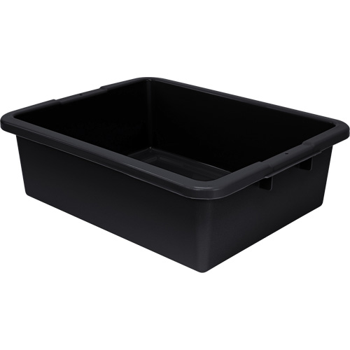 All-Purpose Ribbed-Bottom Storage Tub, 7" H x 17" D x 22" L, Plastic, Black We Share Industrial Supply